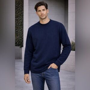 Weatherproof Vintage Men's Navy Blue Long Sleeve Crewneck Shirt